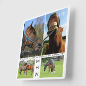 Horsing rond aangepaste wandklok voor paarden (Hoek)