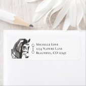 Horsketch en snaffle Bit in grijs adres Etiket (Insitu)