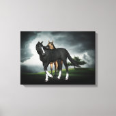 HORSKOLT EN FILLY, CANVAS PRINT, TWEE FOALS ART AFDRUK (Voorkant)