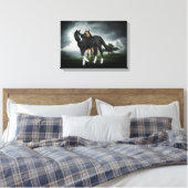 HORSKOLT EN FILLY, CANVAS PRINT, TWEE FOALS ART AFDRUK (Insitu (Slaapkamer))