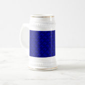 Horskoppen in blauwe artdeco bierpul (Voorkant links)