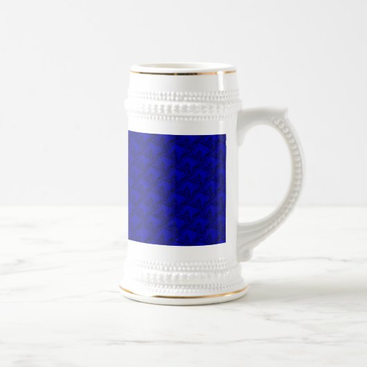 Horskoppen in blauwe artdeco bierpul (Rechts)