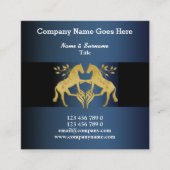 Horsmakreel met goudblauw blad vierkante visitekaartje (Voorkant)