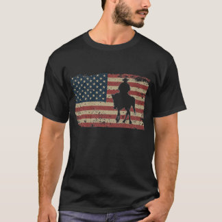 Horsperma America Flag Gift Patriotic Horse Riding T-shirt