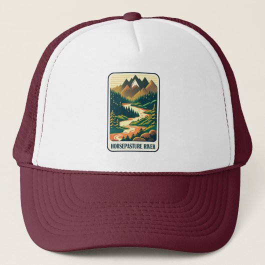 Horstepasture rivier North Carolina Kleuren Trucker Pet (Voorkant)