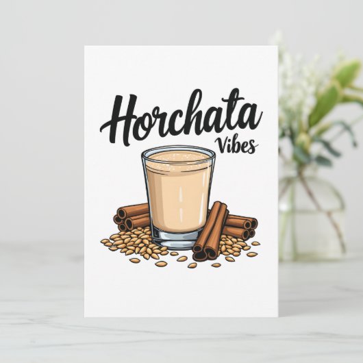 Hortacha vibes Spaans Mexicaanse Drink liefhebbers Kaart (Staand voorkant)