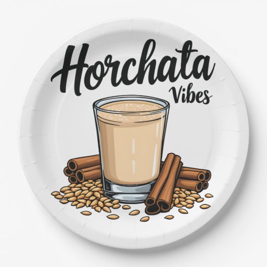 Hortacha vibes Spaans Mexicaanse Drink liefhebbers Papieren Bordje (Voorkant)