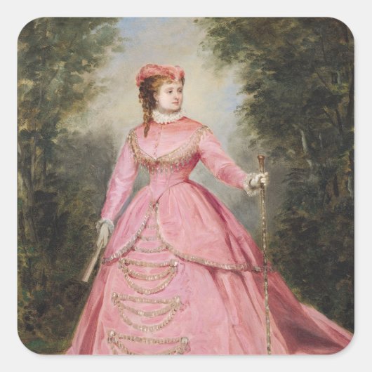 Hortense Schneider 1868 Vierkante Sticker (Voorkant)