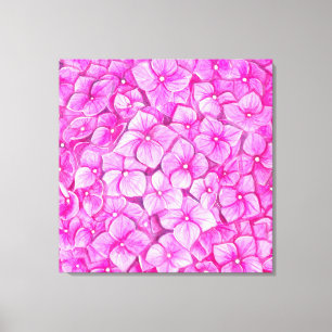 Hortensia aquarel canvas afdruk