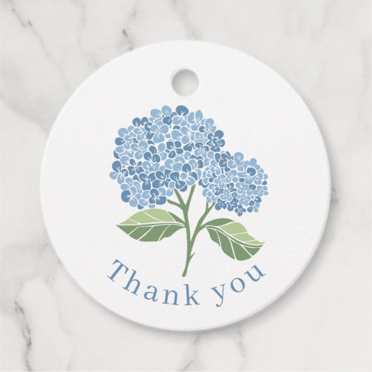 Hortensia Blauw Bedankjes Labels (Voorkant)