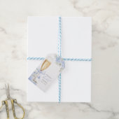 Hortensia Blauwe Bloem Bruidsdouche Cadeaulabel (Met Touw)