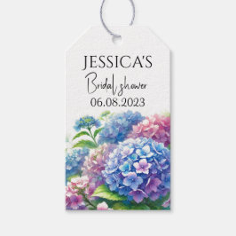 Hortensia Blauwe Bloemen Bruidsfeest Party Cadeaulabel