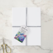 Hortensia Blauwe Bloemen Bruidsfeest Party Cadeaulabel (Met Touw)