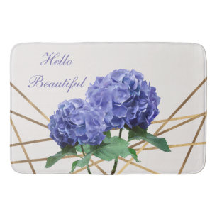Hortensia Blauwe Bloemen & Goud Bloemrijke Chic Le Badmat