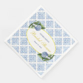 Hortensia Blauwe Tegel Bruiloftservies Servetten (Hoek)