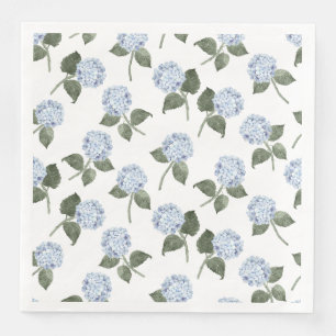 Hortensia Bloei Blauwe Aquarel Bloemen Servet
