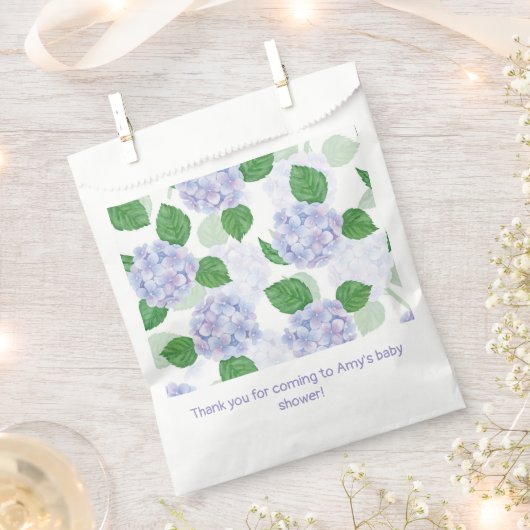 Hortensia bloem aquarel blauw roze bedankzakje (Geknipt)