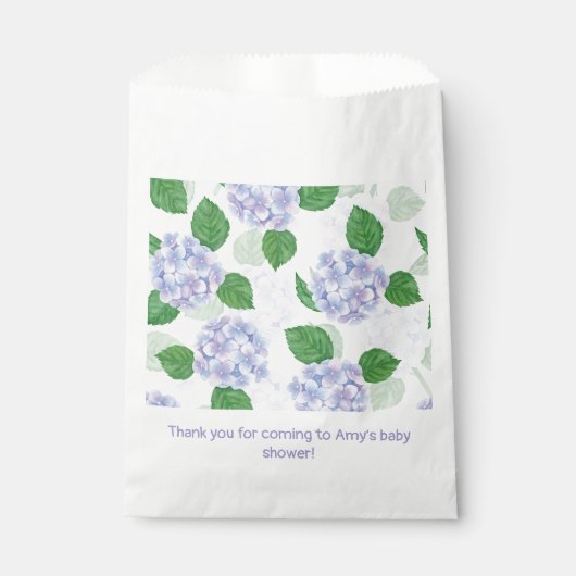 Hortensia bloem aquarel blauw roze bedankzakje (Voorkant)