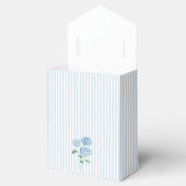 Hortensia Bloem Blauwe Streep Preppy Bedankdoosjes (Geopend)