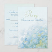Hortensia bloem bruiloft RSVP Kaart (Voorkant / Achterkant)