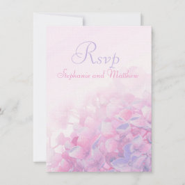 Hortensia bloem formele trouw-RSVP roze paars Kaart