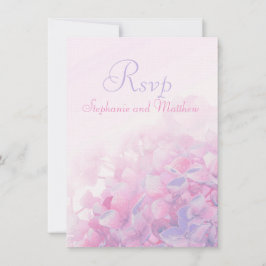 Hortensia bloem formele trouw-RSVP roze paars Kaart