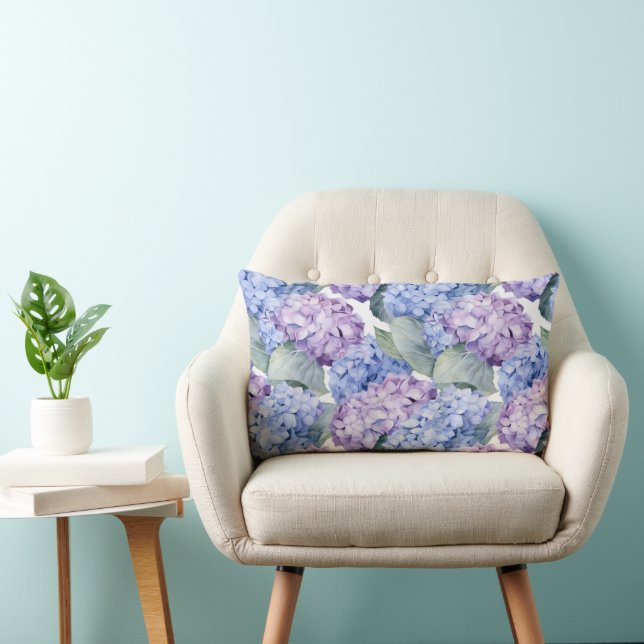 Hortensia Bloem Katoen Kussen (Stoel)