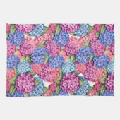 Hortensia Bloem Roze Blauw Theedoek (Horizontaal)