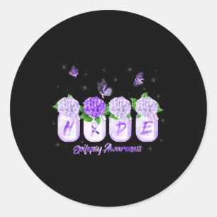Hortensia bloem vlinder epilepsie bewustzijn ronde sticker