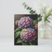 Hortensia bloemen briefkaart (Staand voorkant)