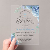 Hortensia bloemen Doop Acryl Uitnodigingen (Insitu (Draagbaar))