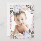 hortensia bloemen | Foto terug Doopsel Kaart (Achterkant)