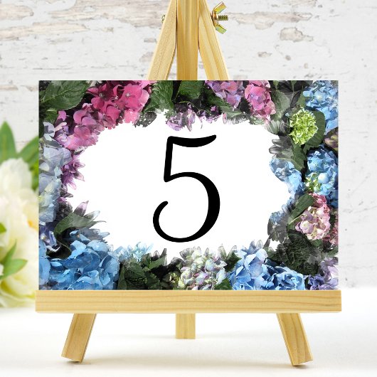 Hortensia Bloemen Frame Tafel Nummers Kaart