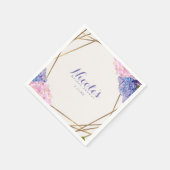 Hortensia Bloemen & Gouden Elegante Lente Bruiloft Servet (Hoek)