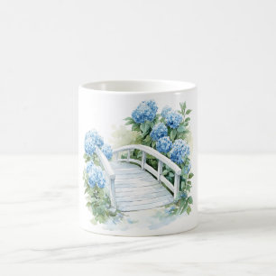 Hortensia bloemen waterverf koffiemok