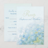 Hortensia bloemformele huwelijksreactie kaart (Voorkant / Achterkant)