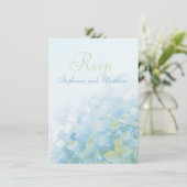 Hortensia bloemformele huwelijksreactie kaart (Staand voorkant)