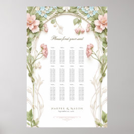 Hortensia Bloemrijke Trouwstoelindeling Poster