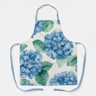 Hortensia Blues Bloemschildering in Waterverf Bloe Schort