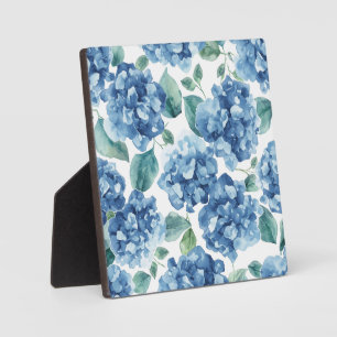 Hortensia Blues Waterverf Bloemen Bloem Patroon Fotoplaat