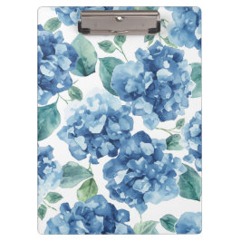 Hortensia Blues | Waterverf Bloemen Bloem Patroon Klembord