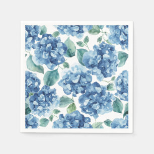 Hortensia Blues Waterverf Bloemen Bloem Patroon Servet