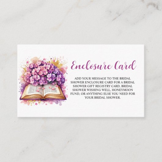 Hortensia Boek Thema Bruidsdiner Informatiekaartje (Voorkant)