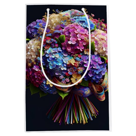 Hortensia boeket, door Natasha Us Medium Cadeauzakje (Voorkant)