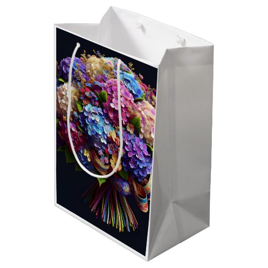 Hortensia boeket, door Natasha Us Medium Cadeauzakje (Achterkant Gekanteld)