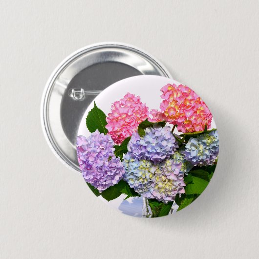 Hortensia Boeket Ronde Button 5,7 Cm (Voorkant /achterkant)