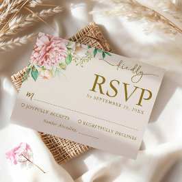 Hortensia-bruidskaart met waterverfreactie RSVP kaartje