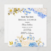 Hortensia Bruiloftsshower Save the Date (Voorkant / Achterkant)