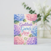 Hortensia: Dankbaarheid groeit hier Briefkaart (Staand voorkant)