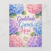 Hortensia: Dankbaarheid groeit hier Briefkaart (Voorkant)